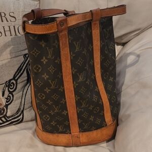 Louis Vuitton Monogram Black and Brown Bucket Bag.